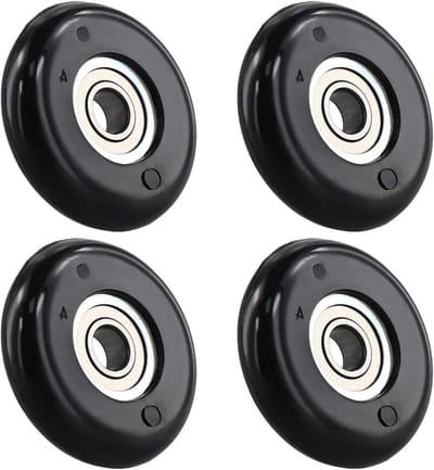 Roeimachine Zitwielen - Reservewielen Stoel - Fitness Onderdelen - Sterk Kunststof Materiaal - 4 stuks - Zwart