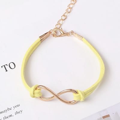 TVR-Wares® | Infinity armband geel touw | Klemsluiting | Verstelbare maat