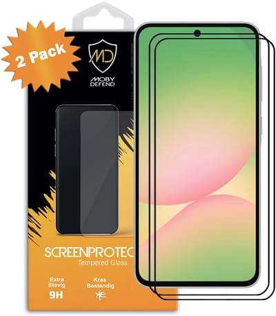 2-Pack MobyDefend Screenprotectors - Geschikt voor Samsung Galaxy A36 / Galaxy A56 - Screensavers Met Zwarte Randen - Gehard Glas