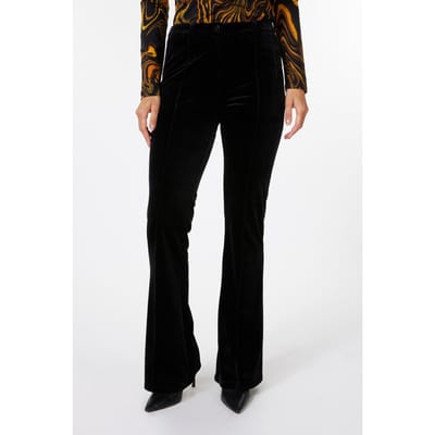 EsQualo Trousers Flair Velours Black Maat: S | Pantalons Outlet | Dames | Zwart
