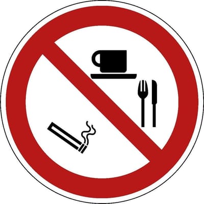 Verboden roken, eten en drinken sticker 200 mm