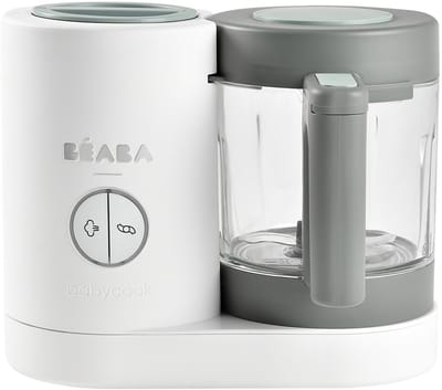 Béaba Babycook Neo® - Foodprocessor – 4-in-1 – 1250 ml Glazen Kom – Stomen, Mixen, Ontdooien en Opwarmen – Grijs