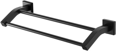 Dailygoods - MOOCHE 42,5 cm SUS304 roestvrij staal dubbele badhanddoekstangen, wandhouder, heavy duty handdoekhouder, badhanddoekhouder voor boren met verborgen schroeven, matzwart