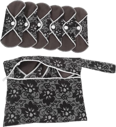 Herbruikbare Wasbare Maandverbanden - Stoffen Pads - Comfortabel Gebruik - Absorberend Lekvrij Ontwerp - 6 Stuks - Willekeurige Print