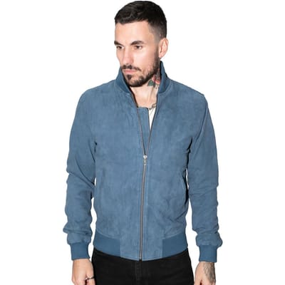 Heren retro geit suède varsity lederen bomberjack-Athene