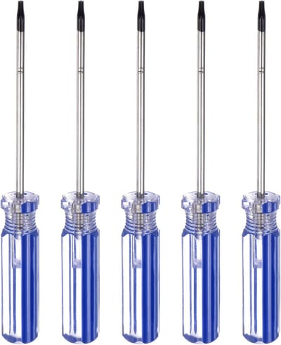 Torx Schroevendraaiers - Sterkop Set - Reparaties Uitvoeren - Magnetische Kop - 5 stuks 75 mm - Blauw