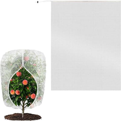 Beschermnet voor Planten 2.4 m x 2 m – Fijnmazig Anti-Insectennet voor Fruitbomen, Struiken en Groenten, UV-bestendig Tuinnet met Rits en Trekkoord voor Buitengebruik
