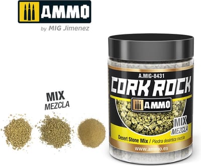 AMMO by Mig Jimenez Modelbouwdecoratie - MIG 8431 Cork Rock Desert Stone - Mix - Terraform - 100ml Effecten potje