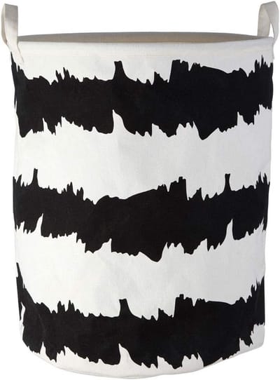 Insteekbare wasmand - TC-materiaal (polyester/katoen) - Zwart/Wit