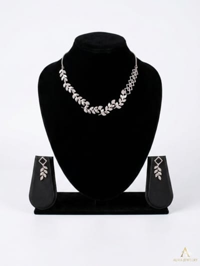 N3 Collecties Blad vorm choker Ketting en oorbellen Voor Dames