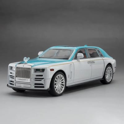 1:Modèle Réduit de Voiture Jouet Rolls Royce Phantom Échelle 1:24 Alliage Moulé sous Pression Lumière Son Portes Ouvertes Suspension Amortie Collection de Véhicules Cadeaux