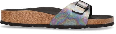 Birkenstock Madrid Dames Slippers Iridescent Black Narrow-fit |  Zwart | Microvezel | Maat 35