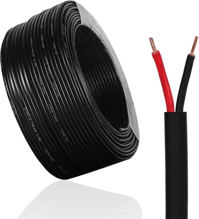 Platte 2-aderige Kabel Rood Zwart 0,5mm² - 50 Meter - Voor 12V/24V Auto, Caravan of Boot Verlichting