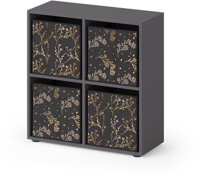 Vicco Tetra Ruimteverdeler – 72.6 x 72 cm met 4 vouwdozen opt.2 Zwart
