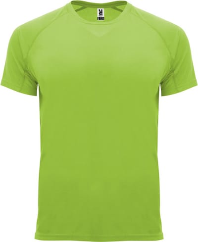 Limoengroen Unisex Sportshirt korte mouwen Bahrain merk Roly maat 3XL