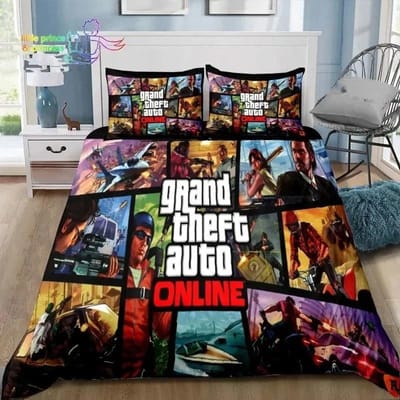 3D Print Grand Theft Auto GTA Game Gamer Beddengoed Set Eenpersoons Twin Volledig Queen King Size Bedset Aldult Kind Slaapkamer US Twin 173x218cm