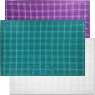Bureau Snijmat - Werkonderlegger Papier - Precisie Snijwerk - Zelfherstellend PVC - 90x60 cm A1 - Zwart Grijs