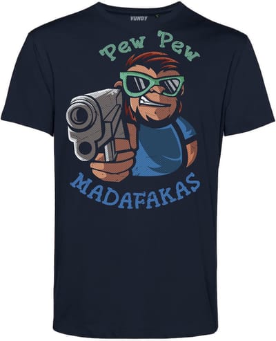 T-shirt Pew Pew Madafakas | Carnavalskleding heren dames | Carnaval kostuum | Foute Party | Navy | maat XS