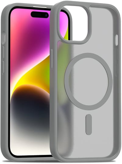 Solidenz Hoesje - Geschikt voor iPhone 15 - FrostMag Backcover geschikt voor MagSafe - Titanium