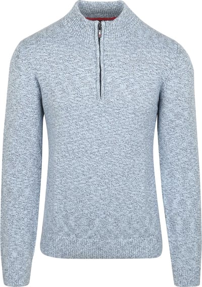 NZA - Blauwe katoenen half zip trui