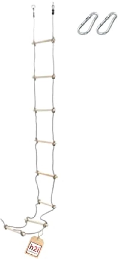 Klimladder voor Kinderen - Houten Touwladder met 8 Spijlen voor Buiten en Binnen