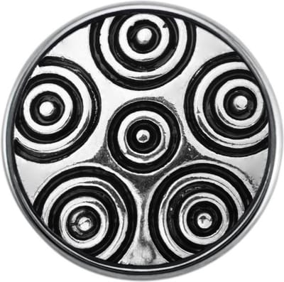 Quiges - Dames Click Button Drukknoop 18mm Cirkels Symbool - EBCM350