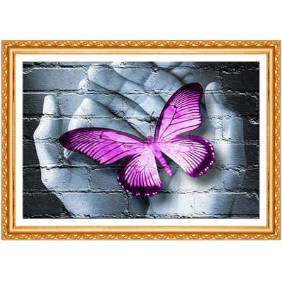 5D DIY diamant schilderij handen van vlinders diamant schilderij kruissteek strass 20X30CM gray