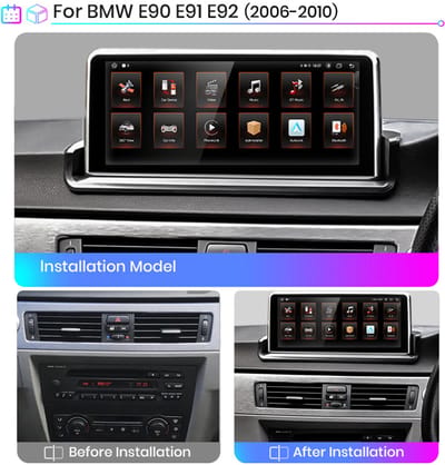 JUNSUN Autoradio - Geschikt voor BMW E90 E91 E92 2006-2010 Geen systeem | 10.25"Car Play Android GPS Navi 4+64G WIFI BT Wareless Carplay & Andriod Auto RDS DSP SWC 4G