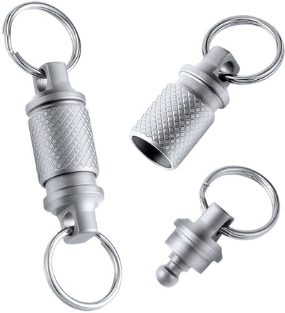 Cosensi - Titanium Sleutelhanger - Stevige Sleutelhanger - Rotatable Design - Zilver - Duurzaam en Lichtgewicht - Geschikt voor Volwassenen - 2 Stuks