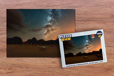 Puzzel Prachtige sterrenhemel boven Wadi Rum - Legpuzzel - Puzzel 1000 stukjes volwassenen