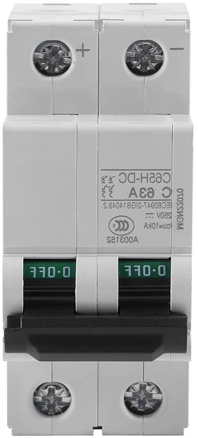 Dailygoods - Miniatuur stroomonderbreker - Laagspanning - Overbelastingsbeveiliging - 2P 250V DC - Zonne-energie stroomonderbreker - Slimme stroomonde...