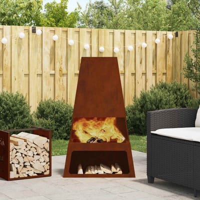 vidaXL - Vuurkom - Roestig - 60 - x - 35 - x - 100 - cm - weervast - staal