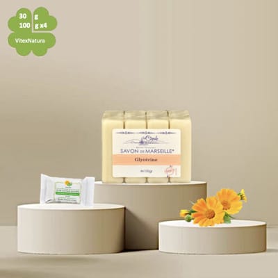 La Cigale Franse Glycerinezeep 4x100g – Milde Hydratatie & Dagelijkse Verzorging met GRATIS BIO Zeepje