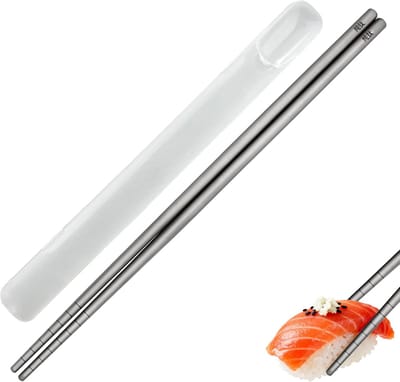 Eetstokjes, 1 paar (met draagtas), herbruikbare eetstokjes, antislip, vaatwasmachinebestendig