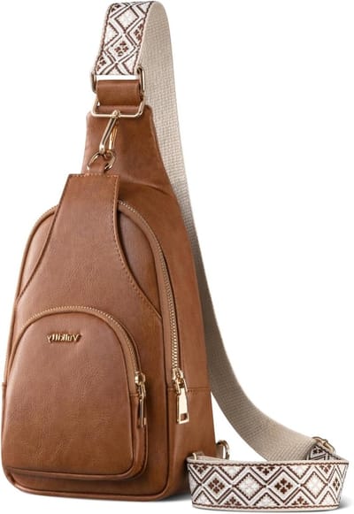 Trendy Schoudertas voor Vrouwen van Leer - Sling Backpack met Kabelopening en Crossbody Ontwerp