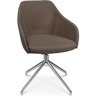 Conferentiestoel Topstar Sitness Life 2.1, draaibaar/zitting in hoogte verstelbaar, armleuningen, B 350-480 x D 460 x H 460-490 mm, 4-poots onderstel, gepolijst aluminium & stof, bruin