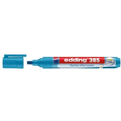 edding 385 markeerstift met flexibele punt licht blauw - 1 stuk - navulbaar - highlighter voor flipcharts en normaal papier