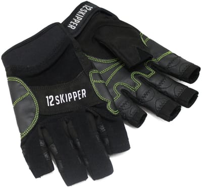 12skipper Vasco da Gama zeilhandschoenen korte vingers zwart, maat L