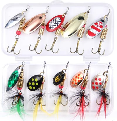 Vis Lokaas Set - Spinner Aas - Vissen Vangen - Levendige Kleuren - 10 Stuks - Gemengd