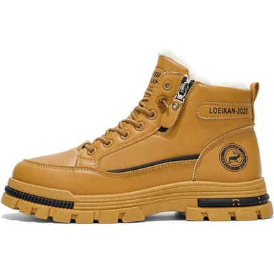 Heren winter comfortabele casual schoenen veelzijdige outdoor katoen warme schoenen grote maten mode jeugd antislip zachte zool werkschoenen 40 brown