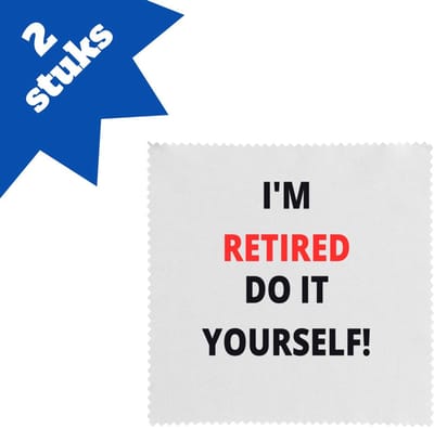 Akyol - im retired do it yourself brillendoekjes - Collega - cadeau collega - cadeau - pension - bedankt cadeau collega - 17,8 bij 17,8 cm - 2 stuks