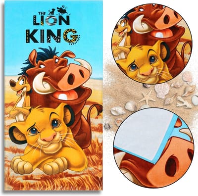 DISNEY The Lion King Katoenen strandlaken, zwembadlaken SNELDROOG 70x140 cm OEKO-TEX