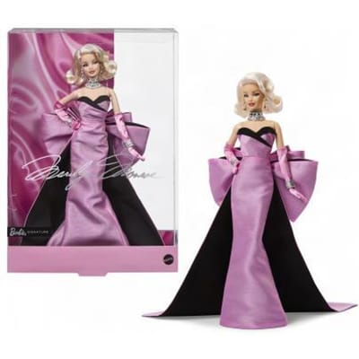Barbie Signature Marilyn Monroe verzamelpop - Gekleed in de iconische roze jurk uit de film en met ‘Diamonds’-sieraden