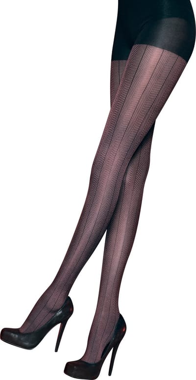 Pretty Polly Panty - Fashion - Chevron - One Size - 36/42 - Grey/Mix