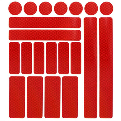 Fietsreflector - Reflecterende Veiligheids stickers rood - Reflectie tape voor in het verkeer - Maak wandelwagens, koffers, buggy's, skelters, helms, fietsen etc goed zichtbaar in het donker.