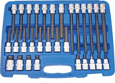 SW-Stahl 04923L schroevenset, 12,5 mm (1/2 inch) aandrijving, 5-19 mm, 30-delig, binnenzeskant, van chroom-vanadium S2 speciaal staal