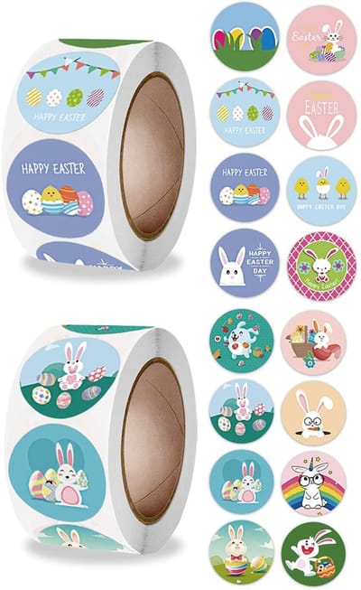 Dailygoods- Paasstickers Zelfklevend - Paasei Stickers - Decoratieve Stickers - Paasstickers Raam - Paasstickers Fijne Paasdagen - Schattige Patronen - Decoratiestickers