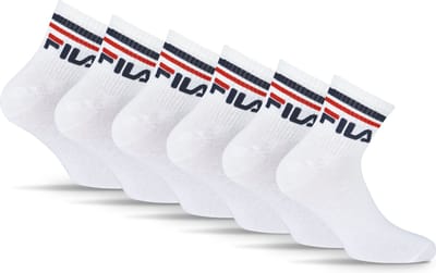 FILA Logoband Enkelsokken - Maat 39/42 - 6 Pack - Wit