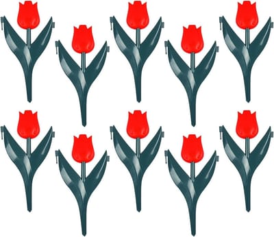 Tuinranden Set - Bloembed Afscheiding - Tuin Decoratie - Gereedschapsloze Installatie - 10 stuks - Rood