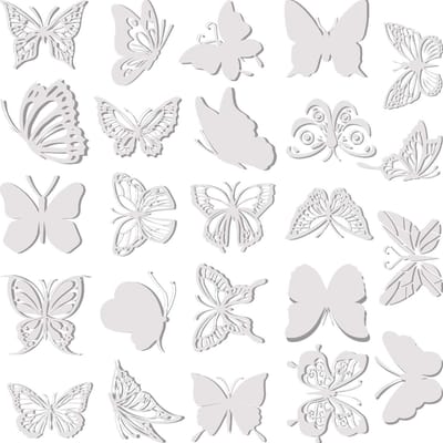 Dailygoods- Raamstickers Anti-botsing - 24 Stuks Vogelstickers - Vlinder Vorm - Waarschuwing Stickers - Transparant - Voorkomt Vogelstakingen